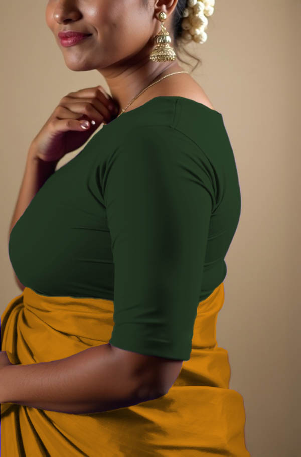 Right Sleeve View plain-back-elbow-sleeves-sleeve-dark-green-sleeve_right-plain-sleeve-right