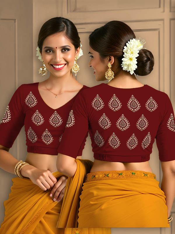 Back View plain-back-elbow-sleeves-sleeve-dark-red-main-front-cream-teardrop-butta-front-back-cream-teardrop-butta-back