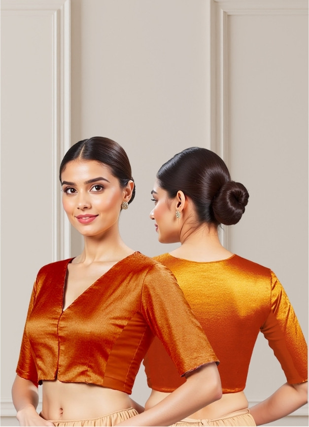 Back View plain-back-elbow-sleeves-sleeve-tissue-bright-copper-main-front-plain-front-back-plain-back
