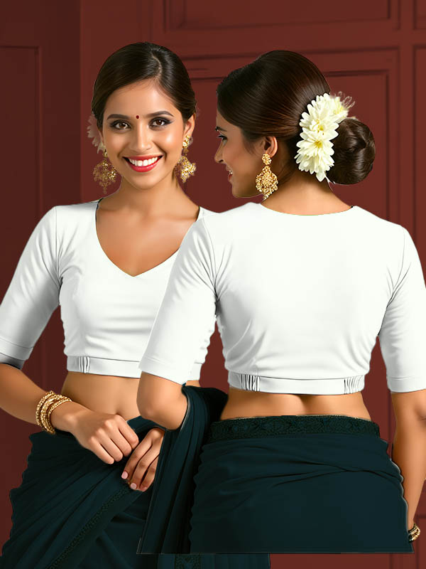 Back View plain-back-elbow-sleeves-sleeve-white-main-front-plain-front-back-plain-back