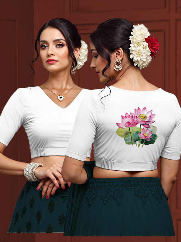 Back View plain-back-elbow-sleeves-sleeve-white-main-front-plain-front-back-watercolour-lotus