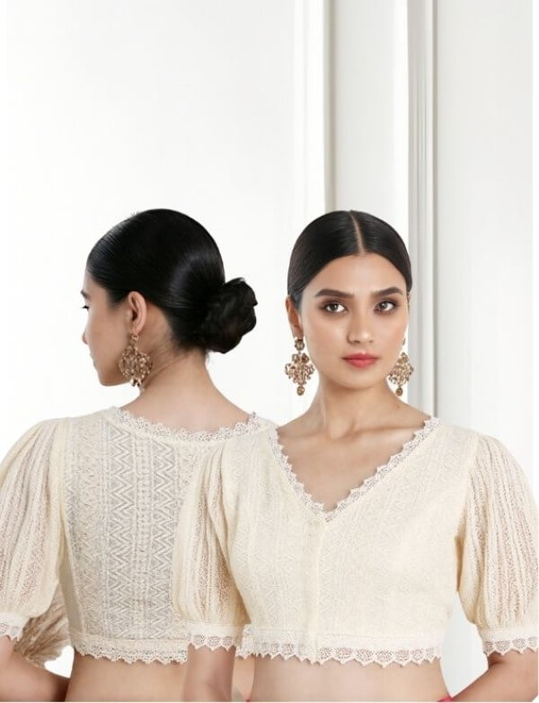 Back View plain-back-puff-sleeves-sleeve-cream-lace-main-front-plain-front-back-plain-back