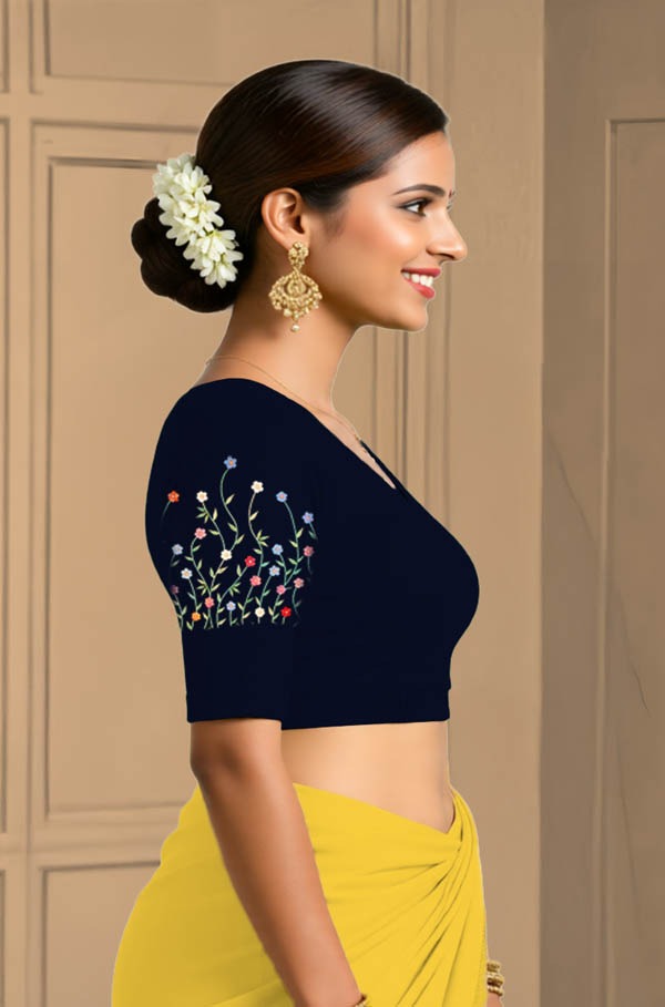 Right Sleeve View semicircle-back-elbow-sleeves-sleeve-navy-blue-sleeve_right-hanging-dainty-flower-sleeve-right
