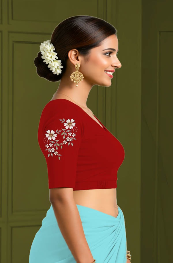 Right Sleeve View semicircle-back-elbow-sleeves-sleeve-red-sleeve_right-flowery-design-white-sleeve-right