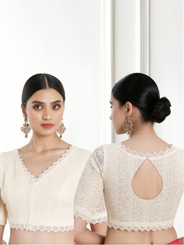 Back View teardrop-back-elbow-sleeves-sleeve-cream-lace-main-front-plain-front-back-plain-back