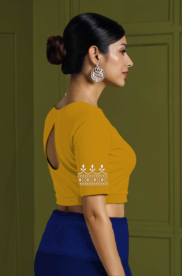 Right Sleeve View teardrop-back-elbow-sleeves-sleeve-deep-yellow-sleeve_right-border17-teardrop-sleeve-right