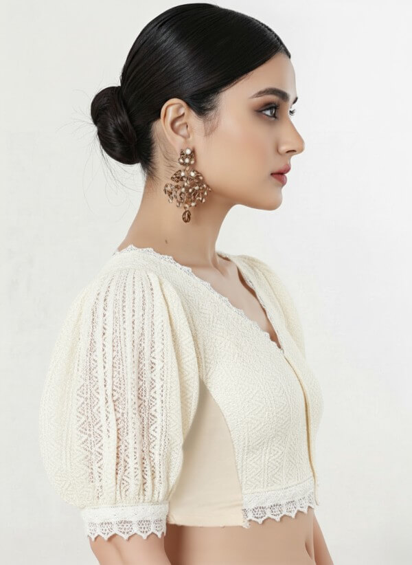 Right Sleeve View teardrop-back-puff-sleeves-sleeve-cream-lace-sleeve_right-plain-sleeve-right