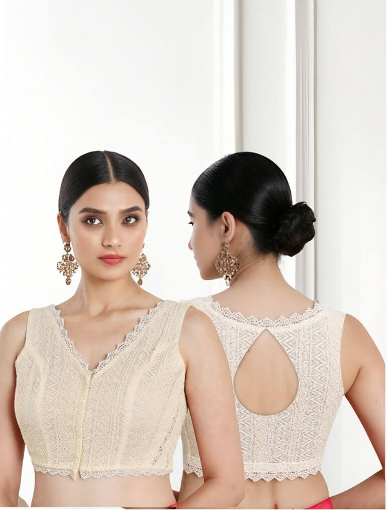 Back View teardrop-back-sleeveless-sleeve-cream-lace-main-front-plain-front-back-plain-back