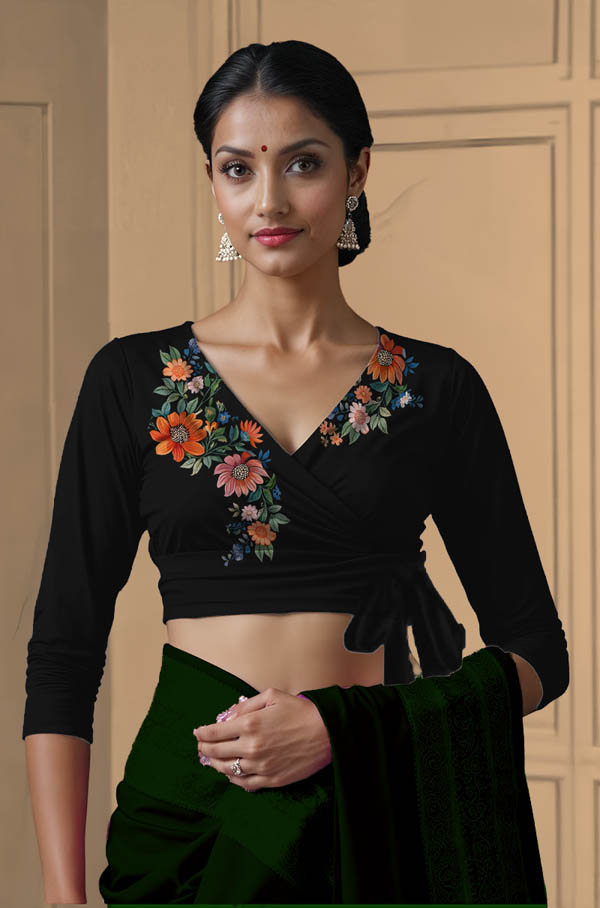 Front View plain-back-long-sleeves-sleeve-black-front-orangepinkflorals-front