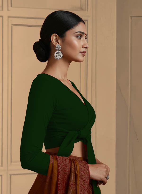 Right Sleeve View plain-back-long-sleeves-sleeve-dark-green-sleeve_right-plain-sleeve-right