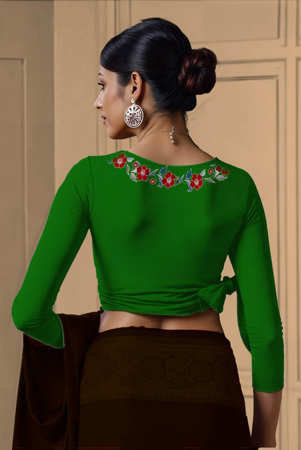 Back View plain-back-long-sleeves-sleeve-forest-green-back-border3-wrap-back