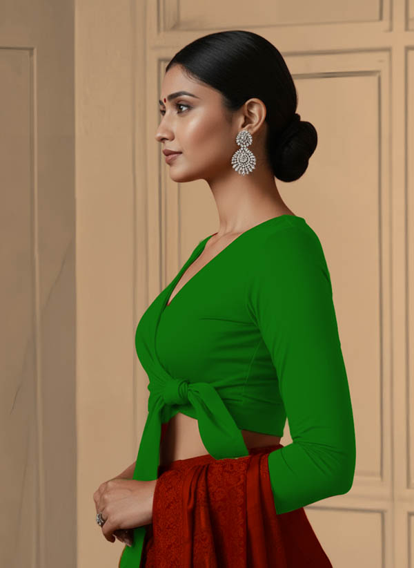 Left Sleeve View plain-back-long-sleeves-sleeve-forest-green-sleeve_left-plain-sleeve-left