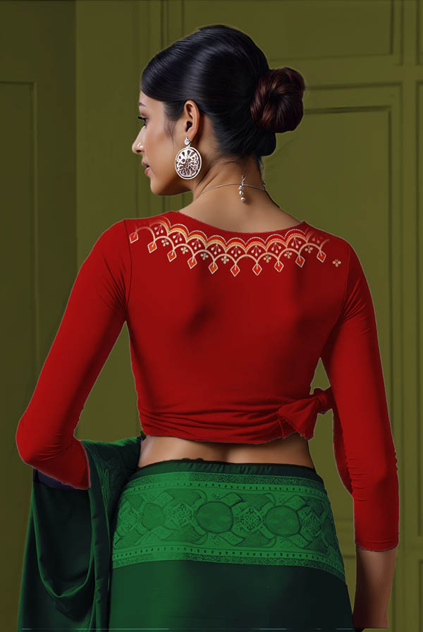 Back View plain-back-long-sleeves-sleeve-red-back-border1-wrap-back